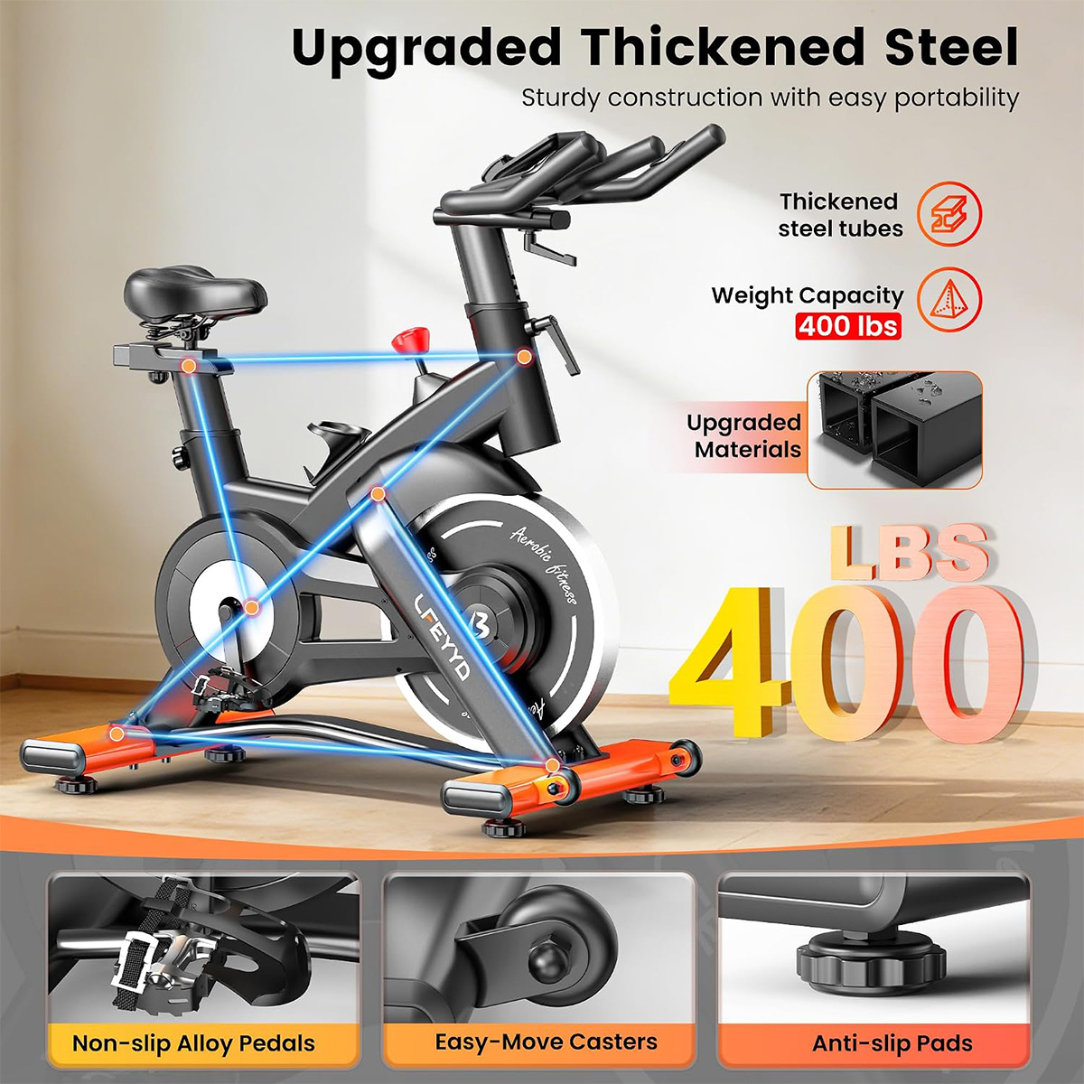 Sepeda statis Pooboo, dengan d - Exercise Bike Magnetic Resistance ulasan dan harga