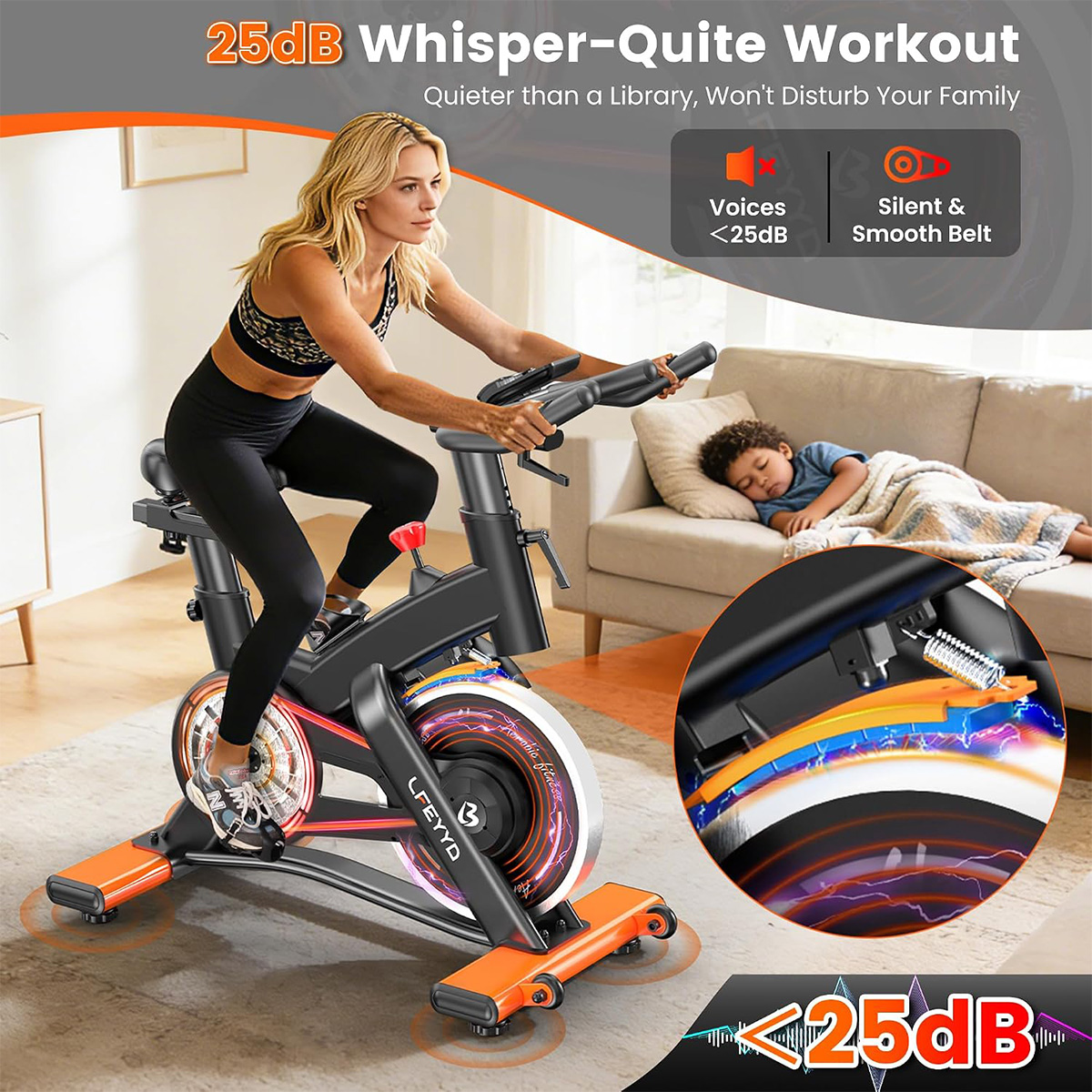 Sepeda statis Pooboo, dengan d - Exercise Bike Magnetic Resistance ulasan dan harga