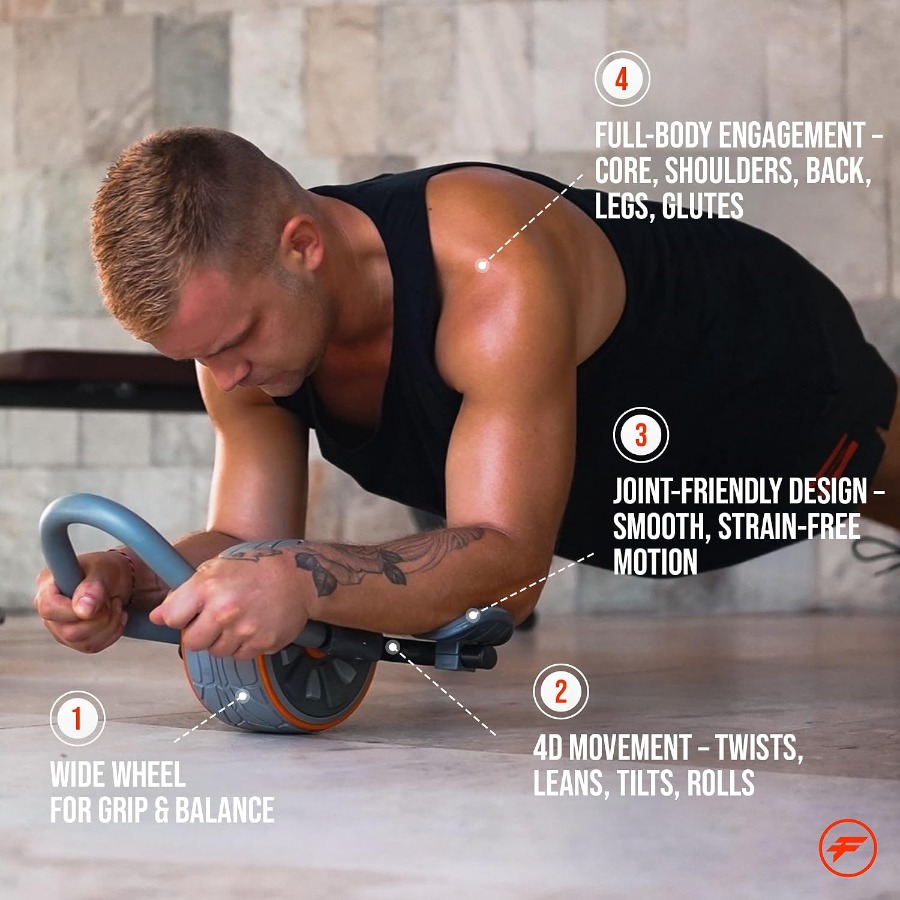 Alat Latihan Otot Perut CoreFl - Ab Roller Wheel With Elbow Support ulasan dan harga